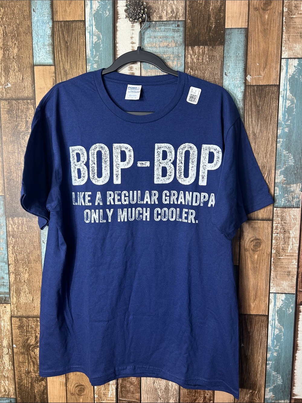 Port and Company Navy Blue "BOP-BOP" Graphic Tee